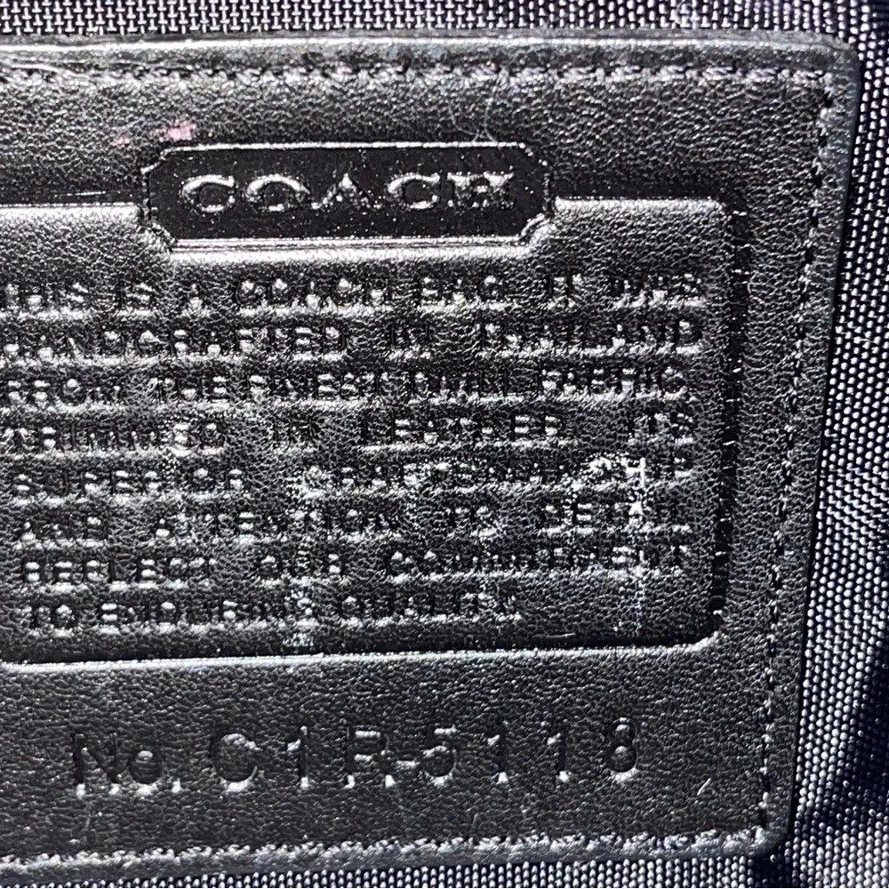 Vintage Coach Black Nylon & Leather Trim Messenger Bag